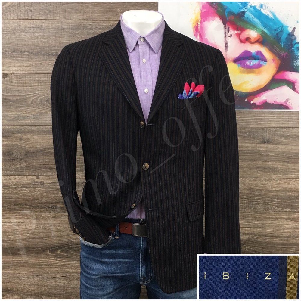 Ibiza Mens Blazer Sport Coat Three Button Jacket Wool Cashmere 42R‎ Casual Suits